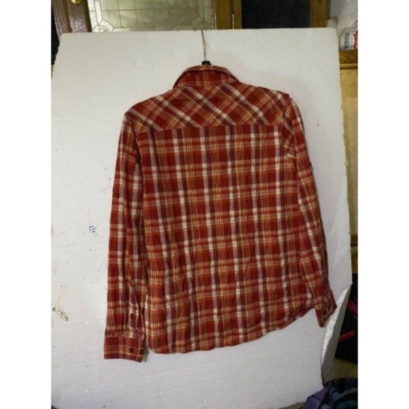 Women Plaid Shirt Cabelas Button Down Red Long Sleeves Pockets Size Small Petite - Picture 6 of 9